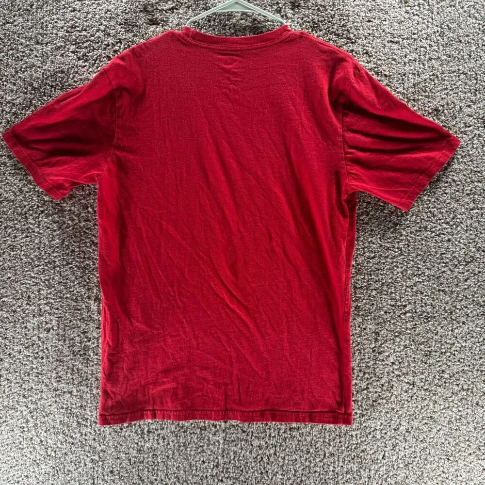The‎ North Face Shirt Men Medium Red Crew Neck Standard Outdoors Hiking Cotton